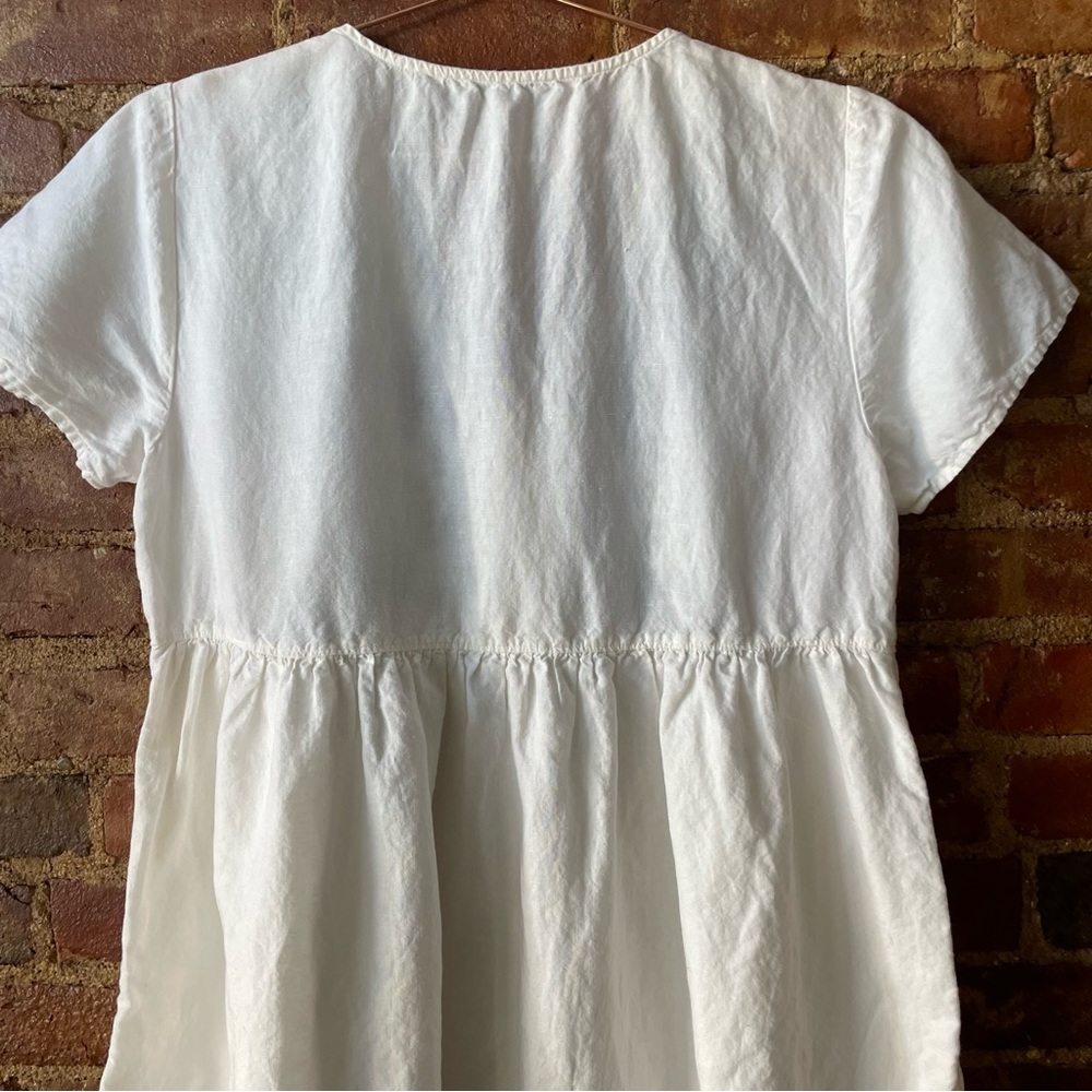 Madewell Embroidered Linen-Blend Alexandra Button-Front Mini Dress - Picture 4 of 12